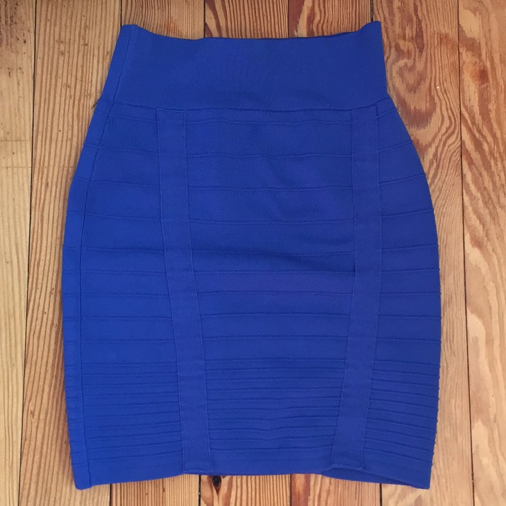Blue bodycon skirt